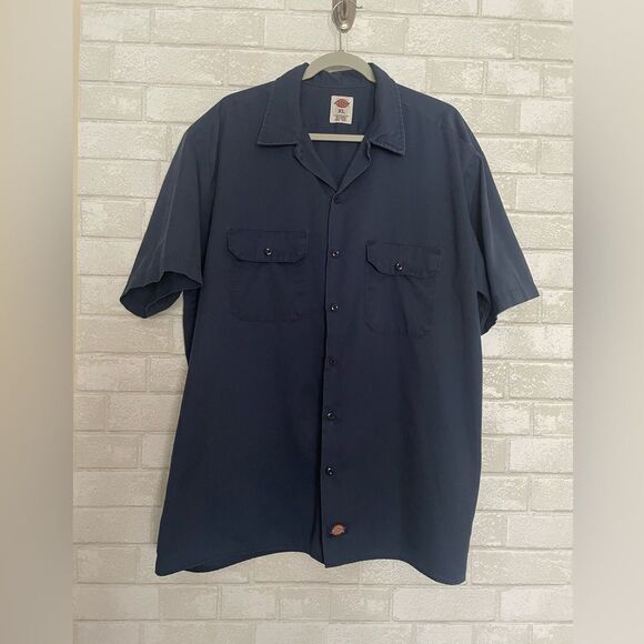 Dickies Other - Dickies Men’s Classic Button Up Two Front Pocket Blue Short Sleeve Work Shirt